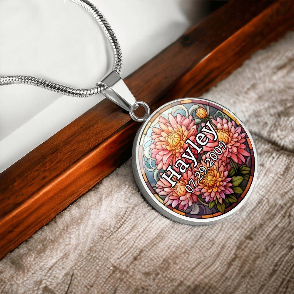 Personalized Name, Birthday & Birth Flower