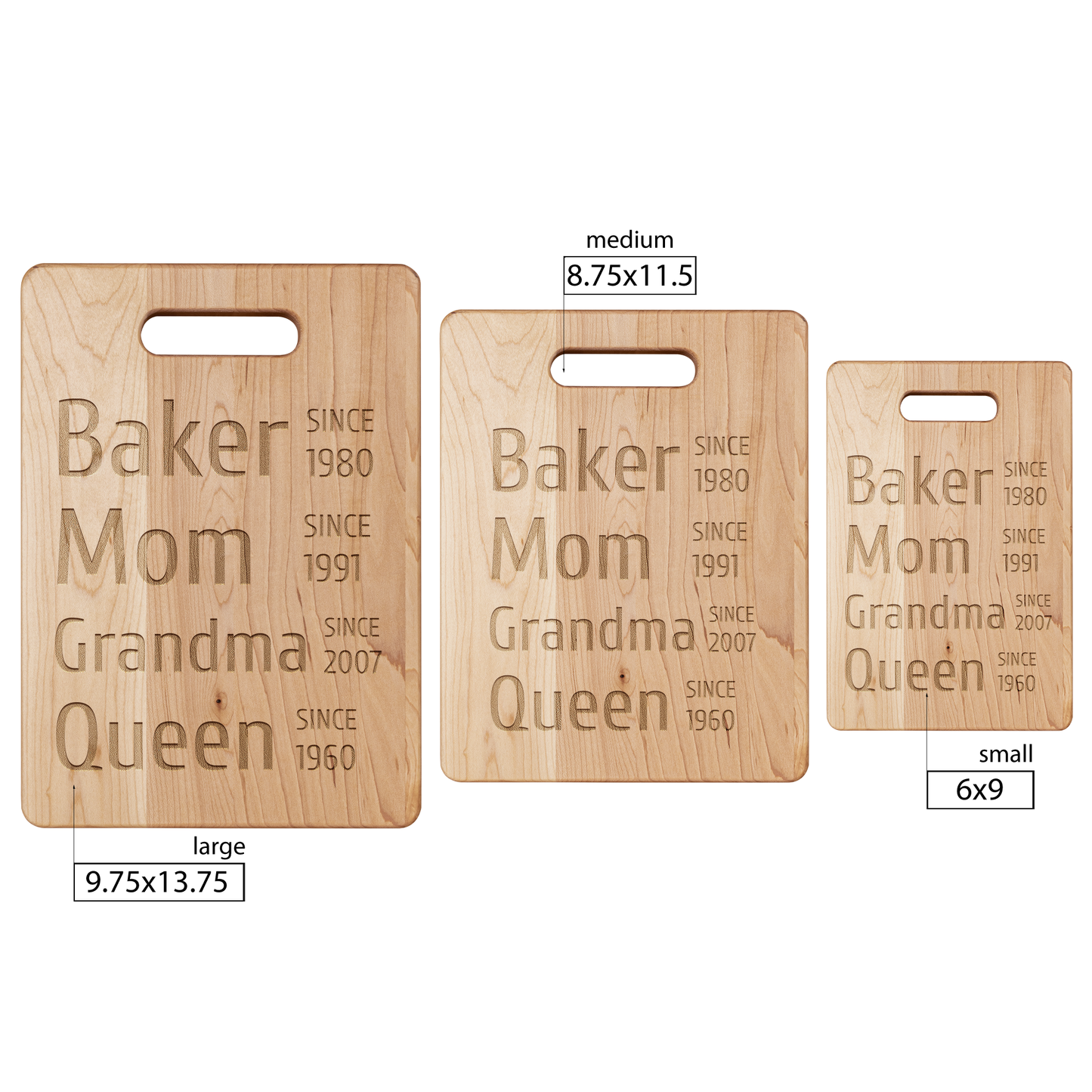 Personalized Years Cutting Board