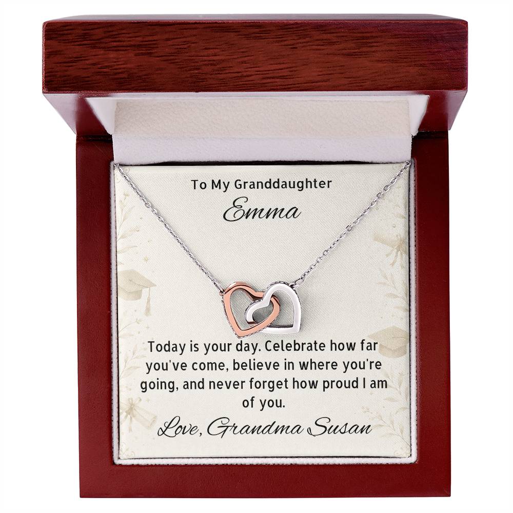 Graduation Gift for Granddaughter from Grandma | Interlocking Hearts Necklace