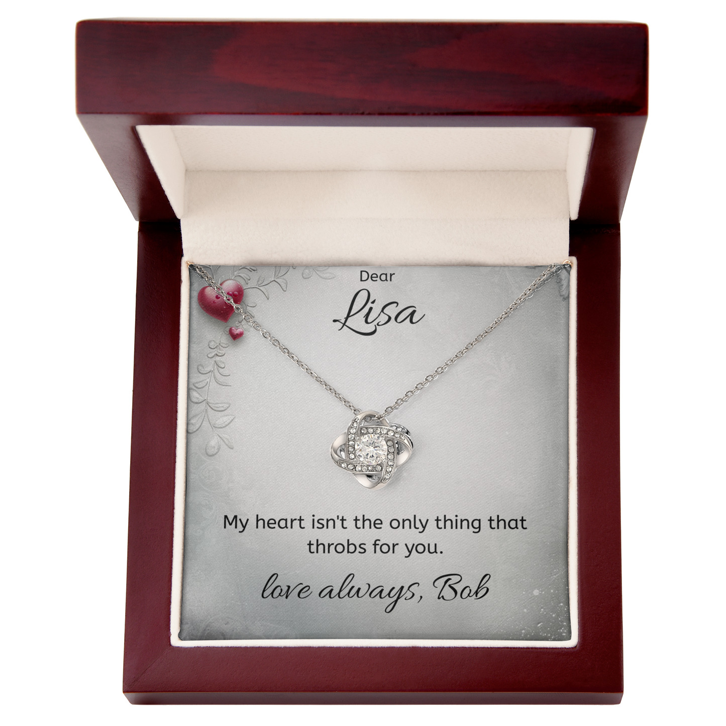 Personalized Message Card - Necklace - Luxury Box - Throbs