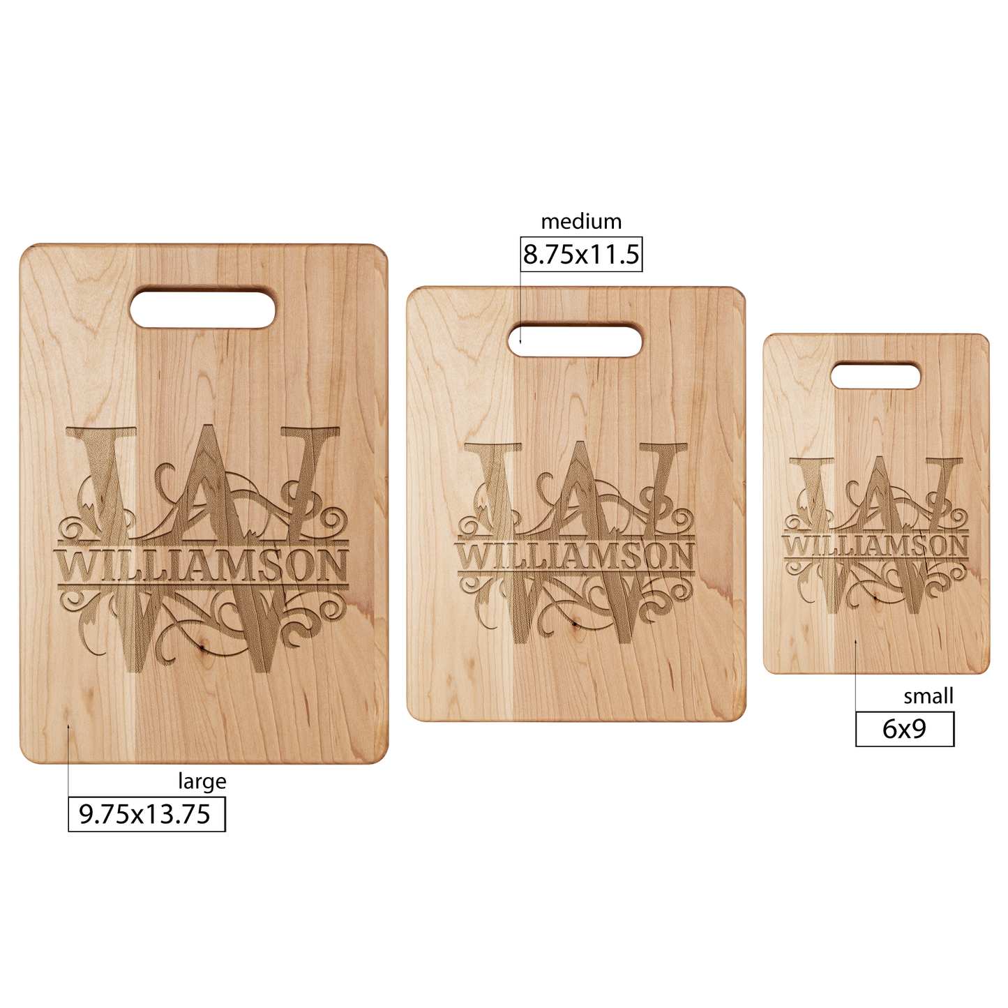 Split Letter Monogram Cutting Board