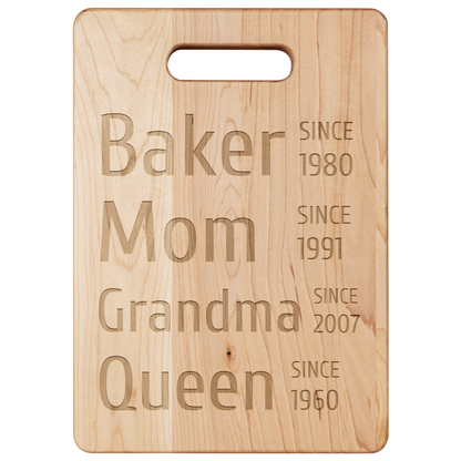 Personalized Years Cutting Board