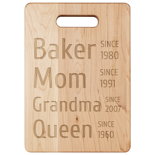 Personalized Years Cutting Board