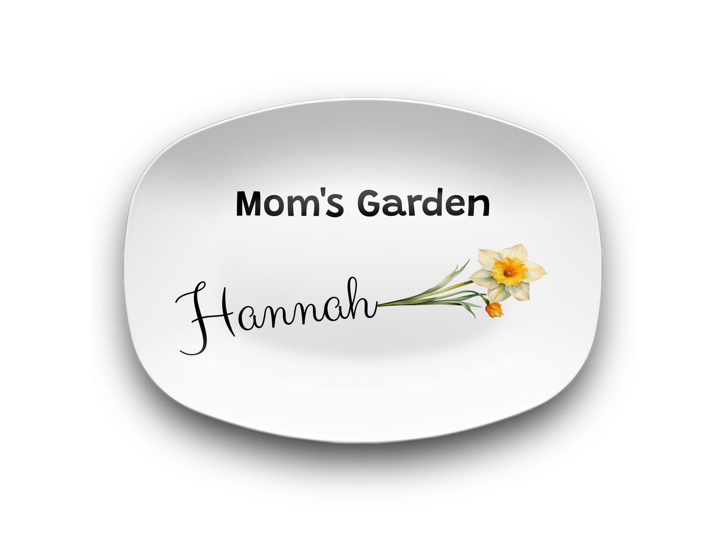 Personalized Mom’s Garden Birth Flower Serving Platter with Family Names