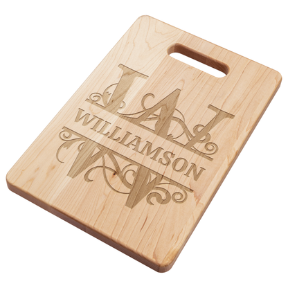 Split Letter Monogram Cutting Board