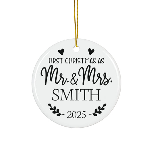 First Christmas As Mr & Mrs Personalized Ornament
