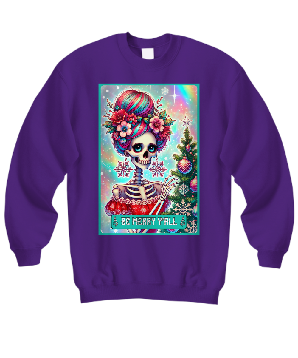 Be Merry Y'All - Skeleton Christmas