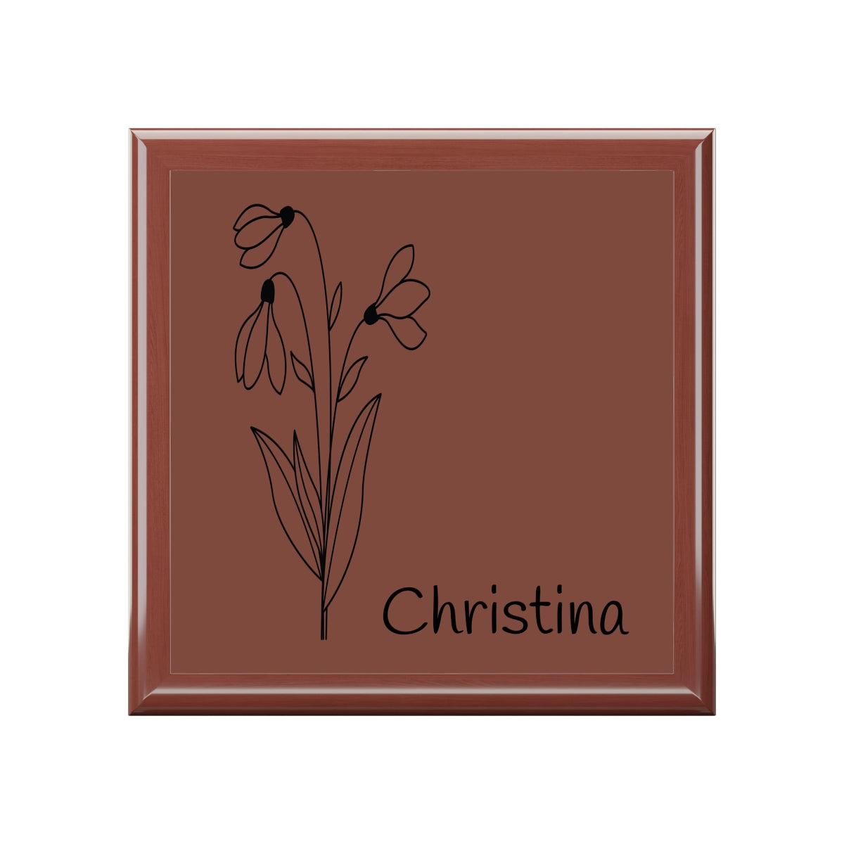 Personalized Name & Birth Flower Jewelry Box