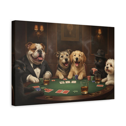 Personalized 2 Pets Playing Poker - Canvas Print